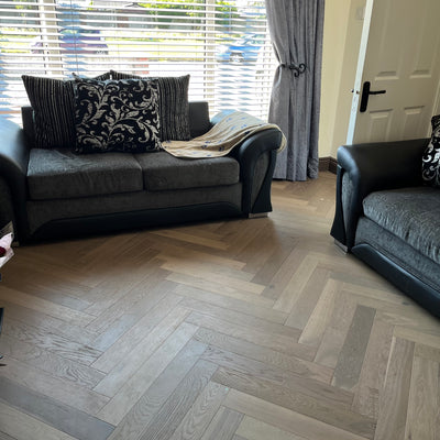 Konig Native Smoked Grey Oak Herringbone