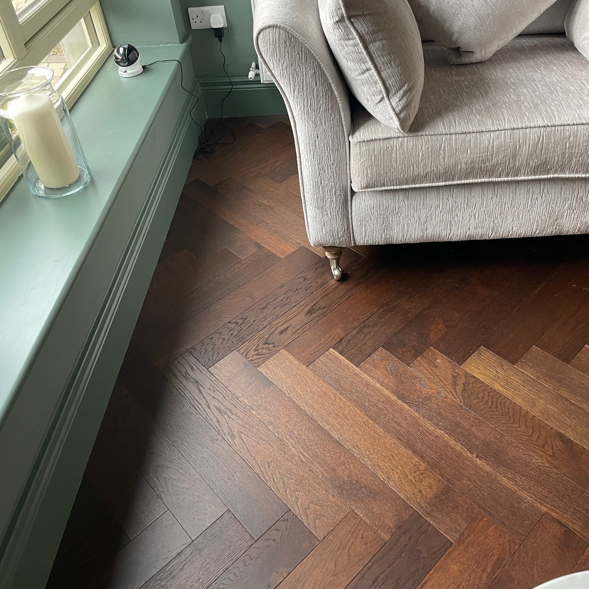 Fika Dark Double Smoked Oak Herringbone