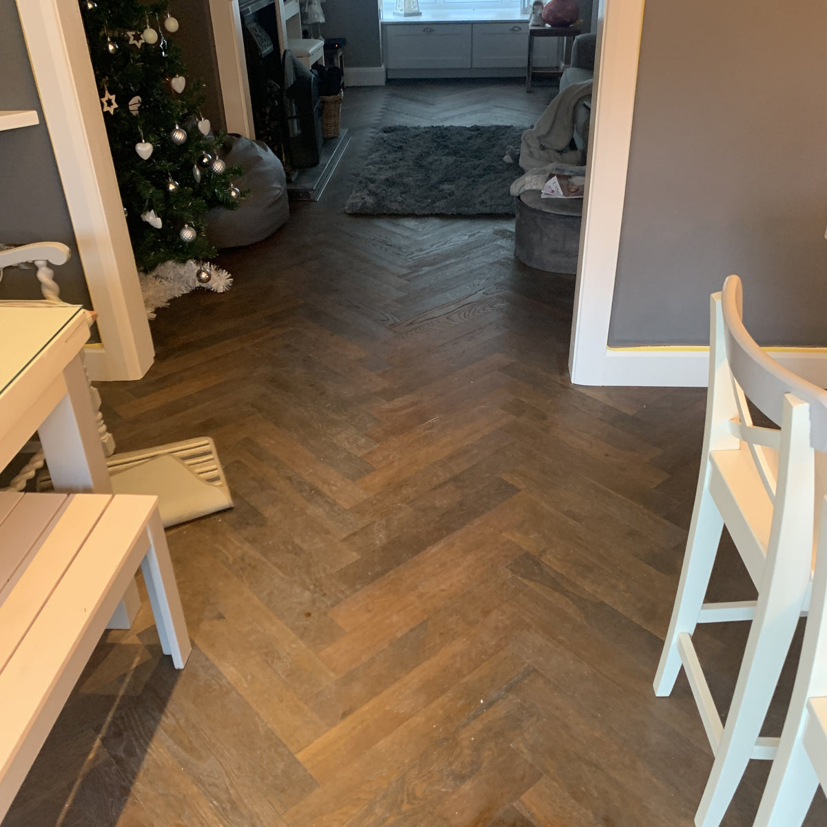 Fika Dark Double Smoked Oak Herringbone